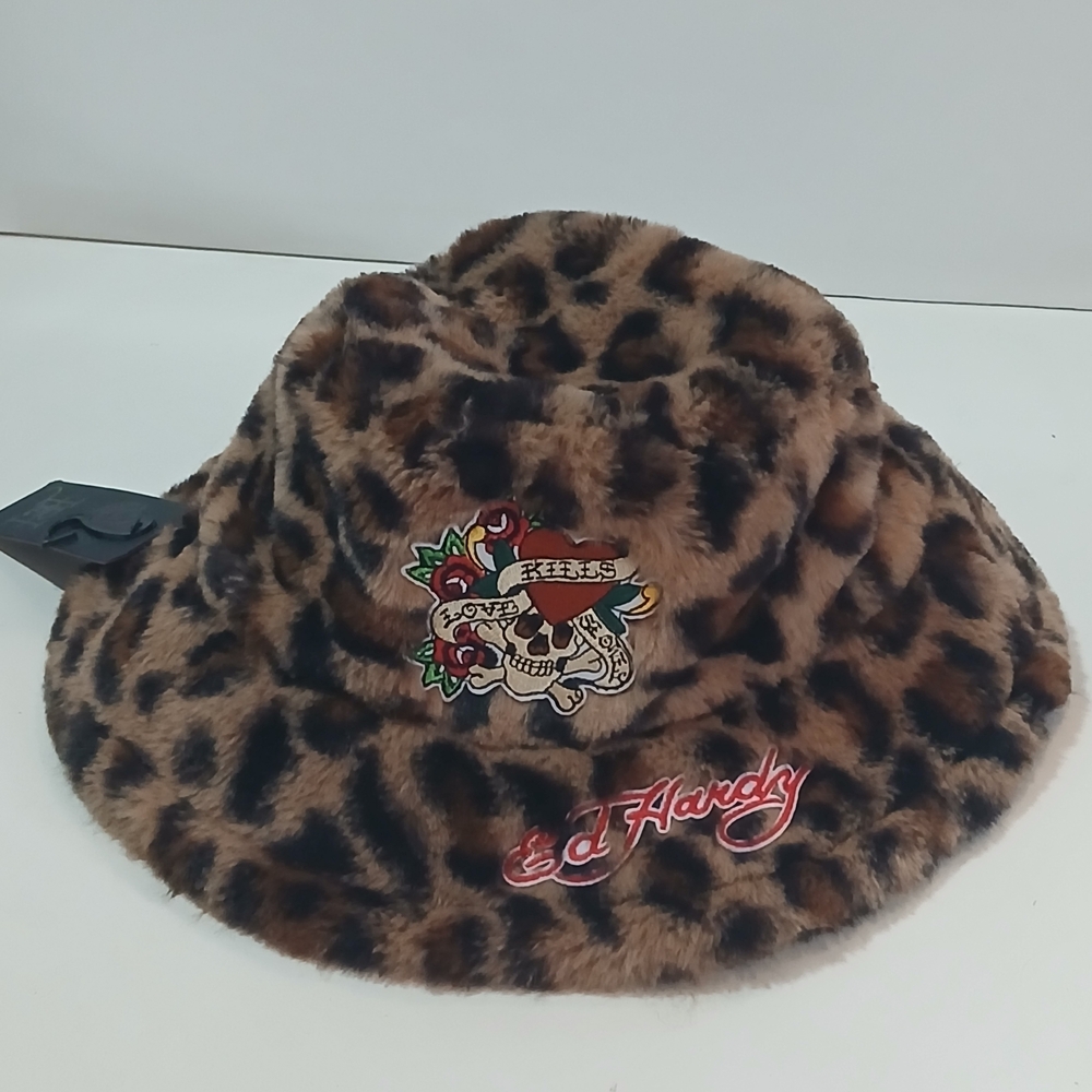 Ed Hardy Leopard Print Bucket Hat NWT